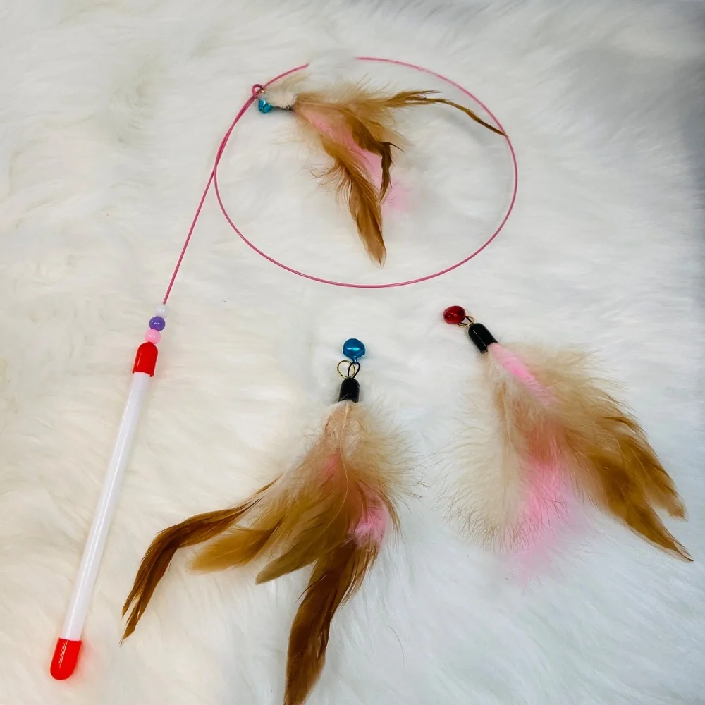 Brand New Cat Feather Interactive Toy Set with 3 Replacements and 1 Wand